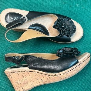 Born b.o.c Flower Wedge Heels Shoes Size 8